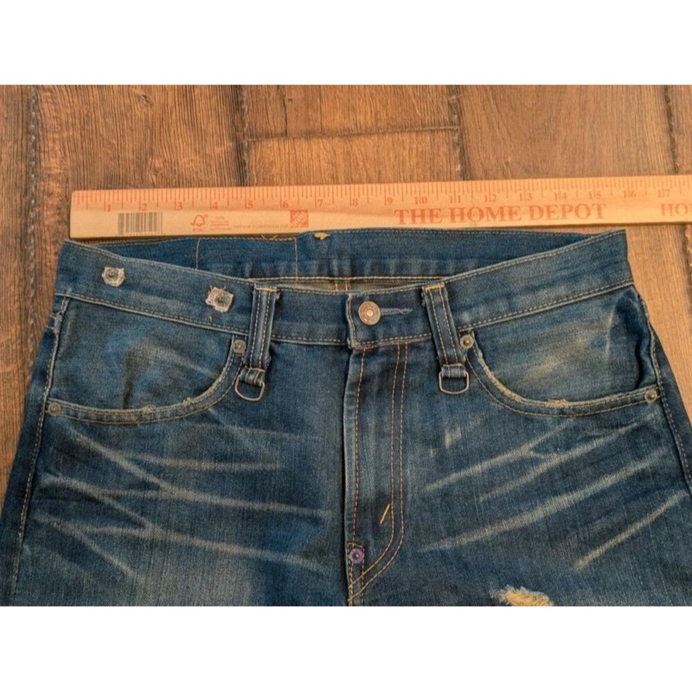 Custom Japanese Selvedge Distressed Levi's 505 Jeans Men's 30x31 Made In Japan - Picture 5 of 16